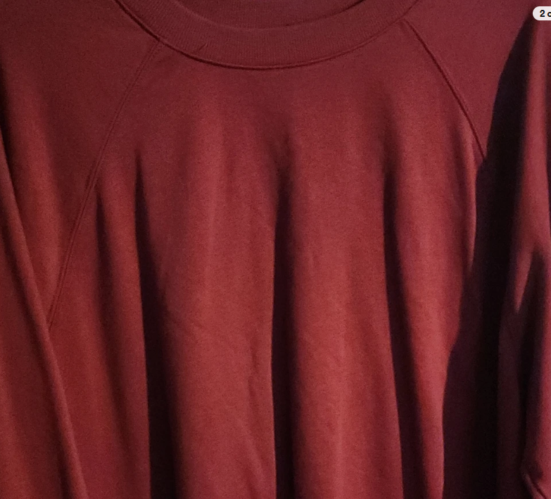 Burgundy Jersey Crew Neck Pullover Sweatshirt