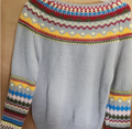 Fair Isle Knit Crew Neck Long Sleeve Sweater