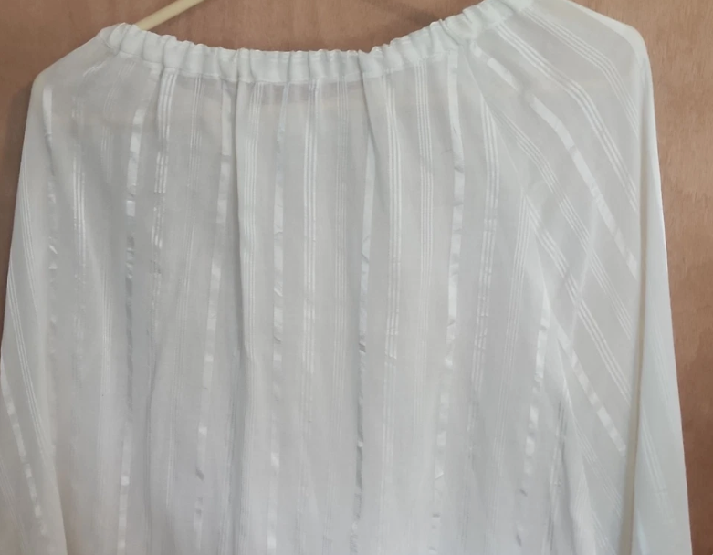 Fashion White Striped Pullover Long Sleeve Top