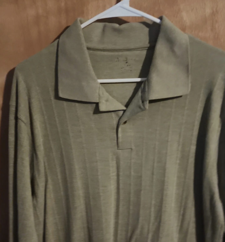 Green Collared Knit Polo Shirt