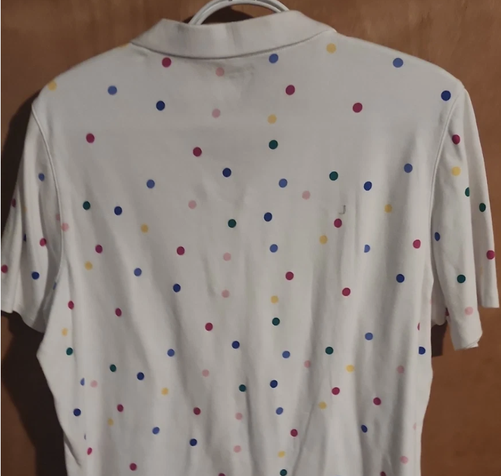 Kim Rogers Polka Dot Collared Polo Shirt Knit